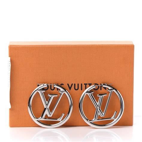 silver louis vuitton hoop earrings